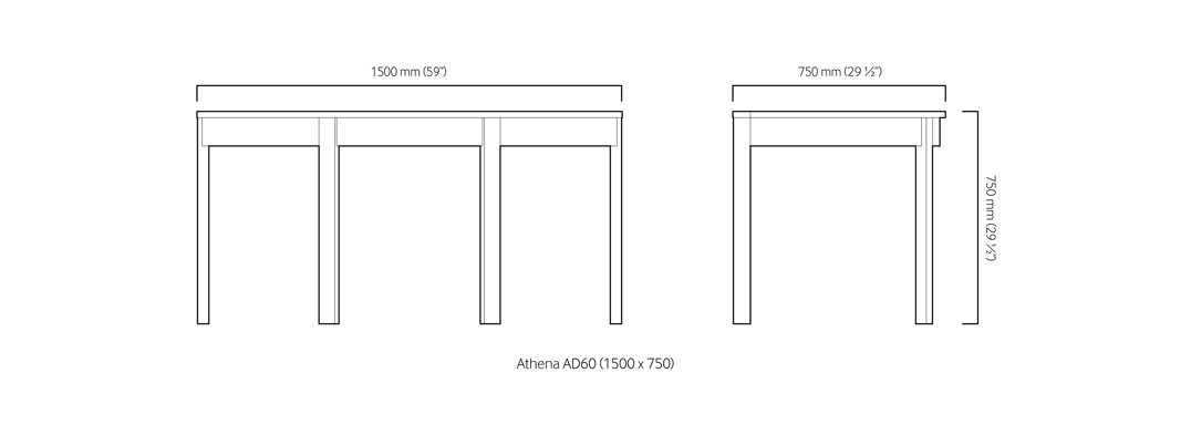 Athena D-end dining table